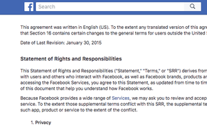 facebook terms of service