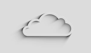Cloud computing and online storage symbol with natural shadow