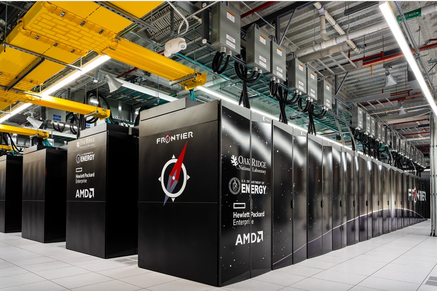Frontier supercomputer at the Oak Ridge National Laboratory