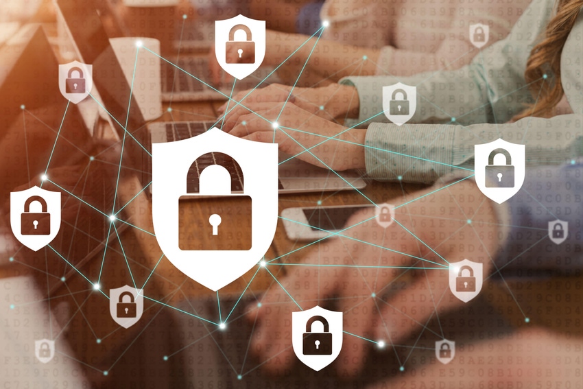 padlock icons overlay people typing on laptops padlock icons overlay people typing on laptops
