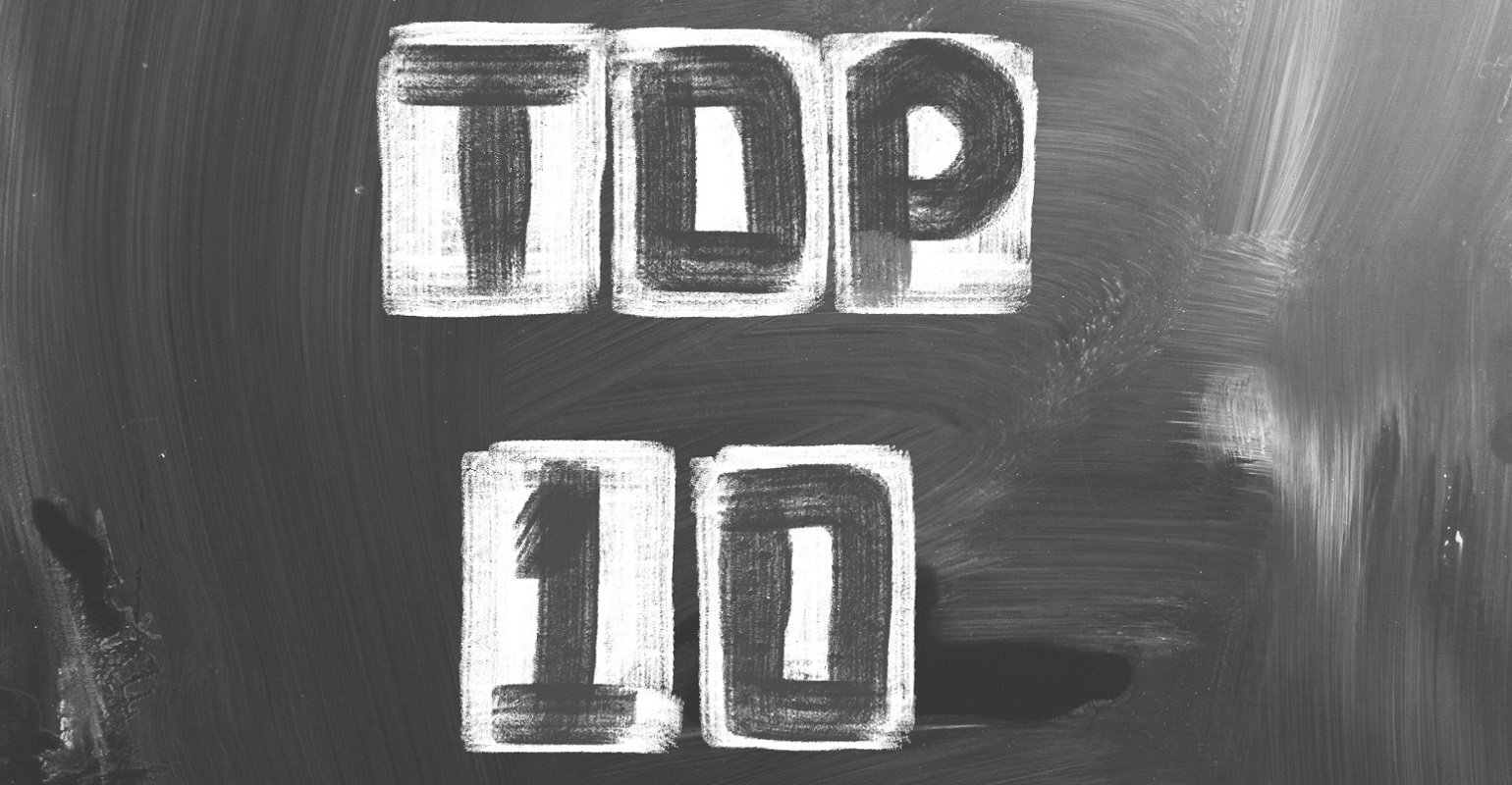 Top 10 written on a wall