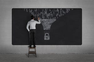 man writing on chalkboard man writing on chalkboard