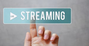 finger pushing live streaming button finger pushing live streaming button
