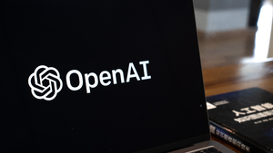the OpenAI logo on a laptop in Beijing