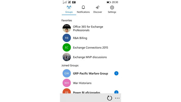 Outlook (Office 365) Groups app appears for mobile devices