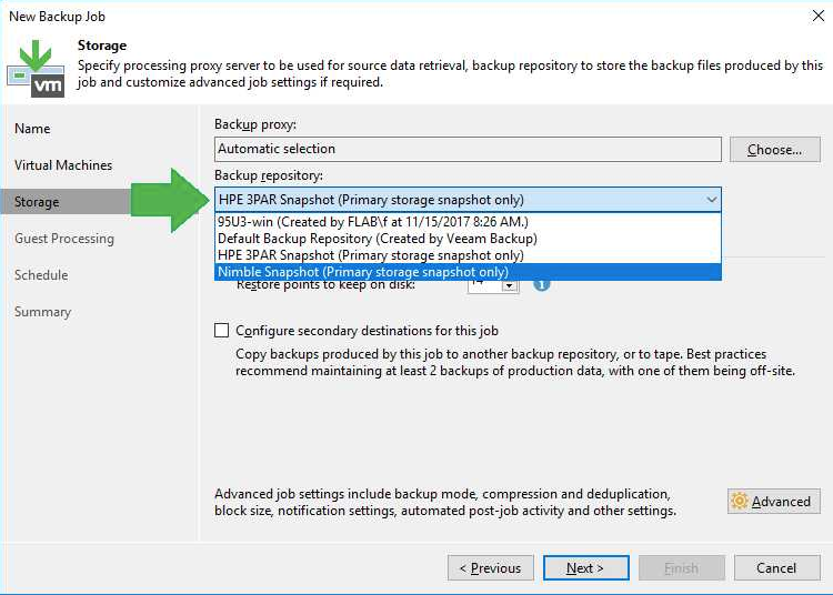 Hardware snapshot orchestration