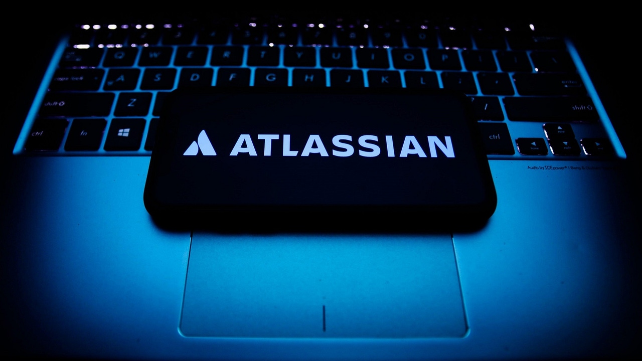 Atlassian logo on smartphone Atlassian logo on smartphone