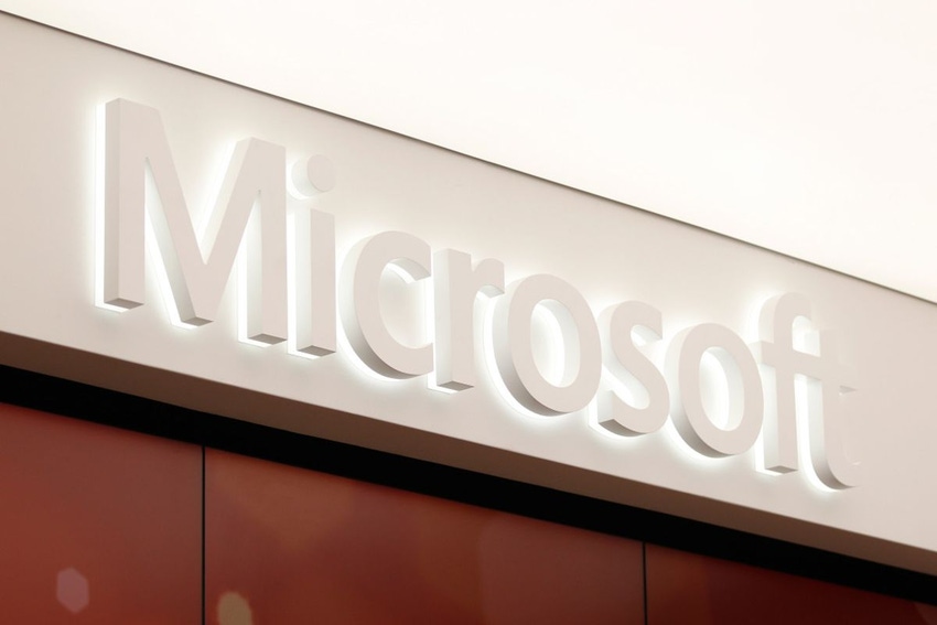The Microsoft Corp. logo is displayed at the company's store in Sydney, Australia. Photographer: Brendon Thorne/Bloomberg