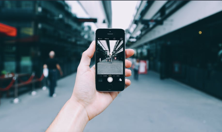 Person holding smartphone