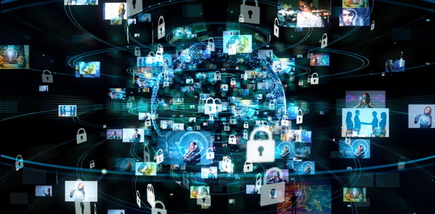 DevSecOps typography in a futuristic background