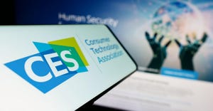 CES logo on a smartphone