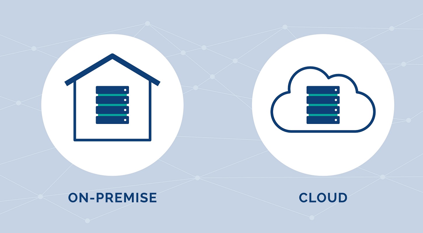 on-premise vs. cloud concept art