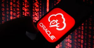 Oracle cloud logo on a screen Oracle cloud logo on a screen