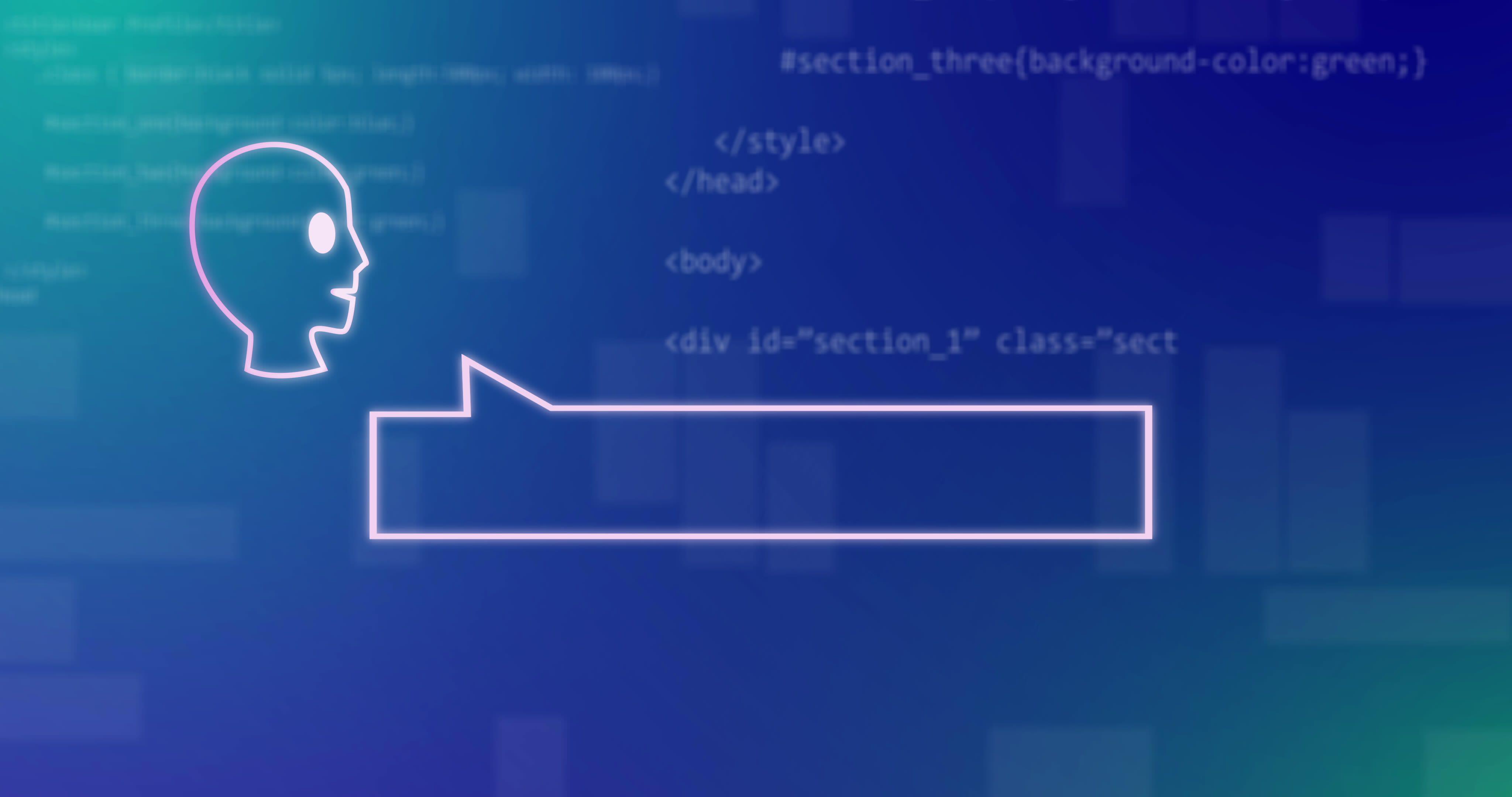 ai bot icon with speech bubble and data processing on blue background