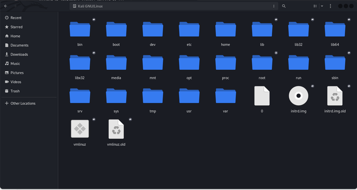 GNOME Files is open in root directory GNOME Files is open in root directory