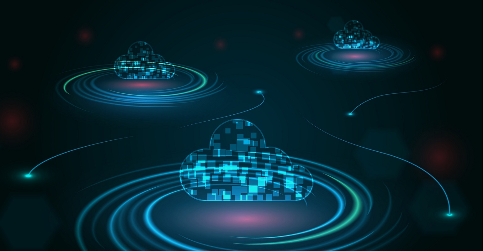 multiple clouds connected by data