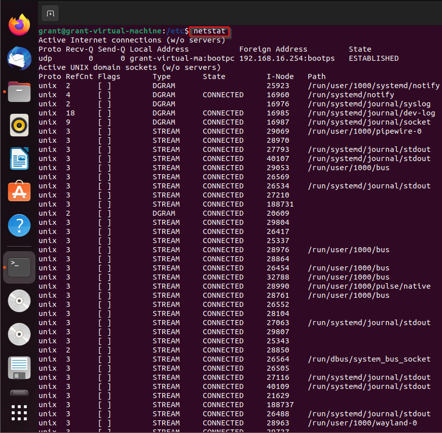 netstat command example