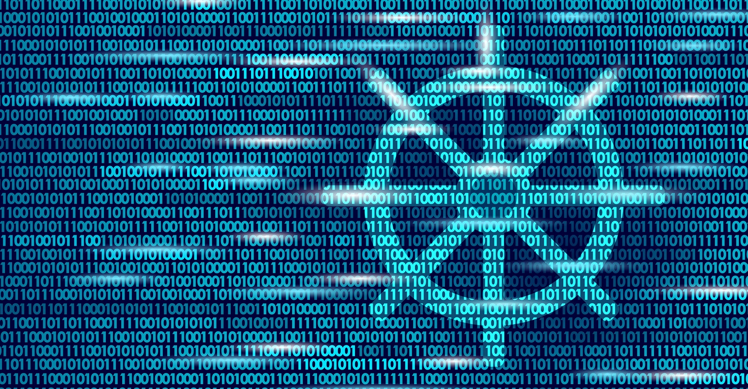 Kubernetes logo floating in code