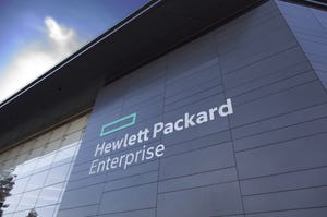 Hewlett Packard Enterprise HPE building logo