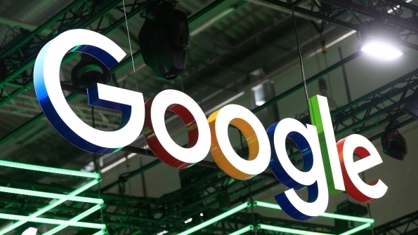 Google Logo Hanging from the Rafters