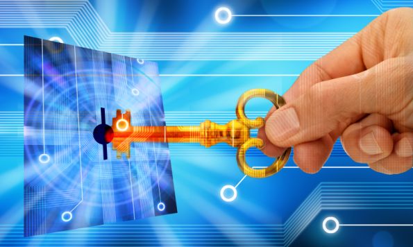 illustration of key and virtual lock