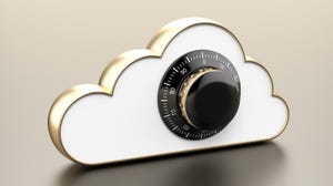 White cloud with a combination lock