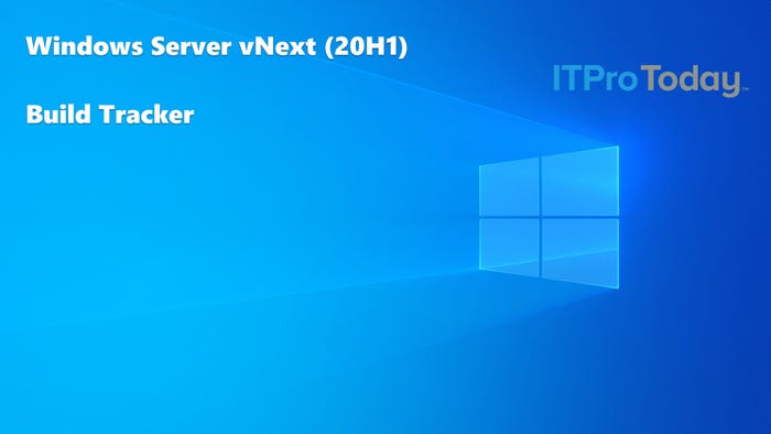 Windows Server vNext Build Tracker Hero Image Blue Background Windows Logo