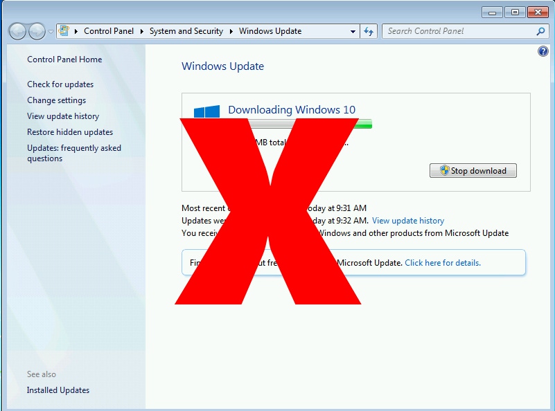 Use GWX Control Panel to stop Windows 10 upgrade prompts