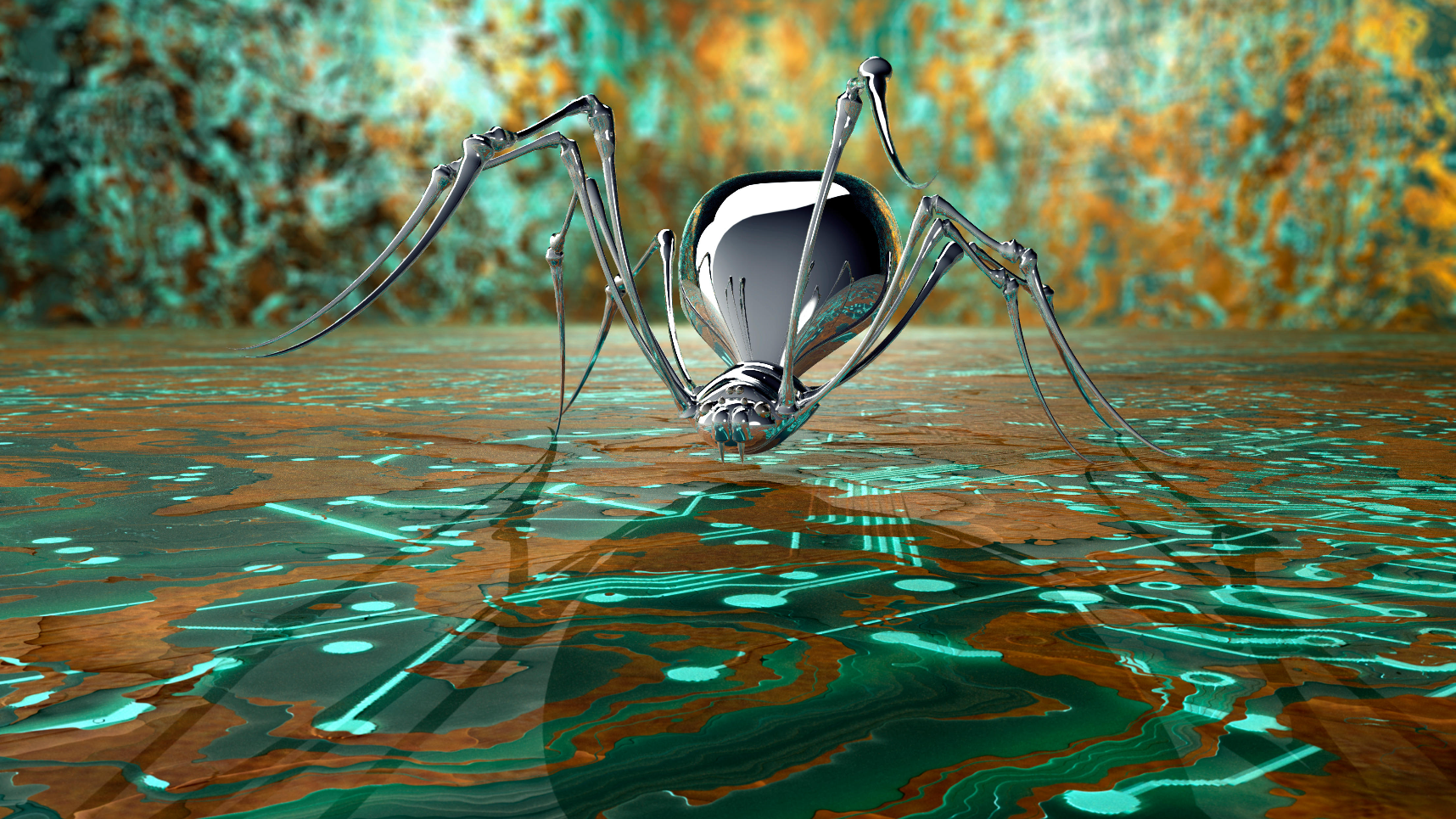 digital spider in a virtual environment 
