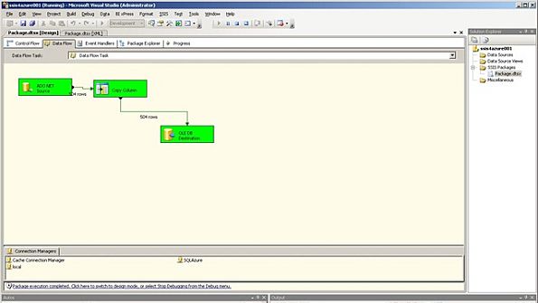 SQL Azure screenshot