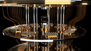 close-up of a quantum computer