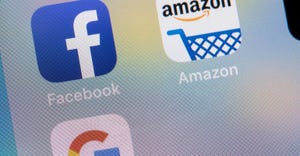 Facebook, Amazon and Google logos