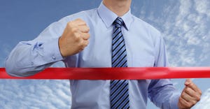 businessman crossing the finish line businessman crossing the finish line