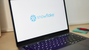 Snowflake logo on a laptop screen