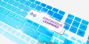 keyboard with a key that says continuous learning