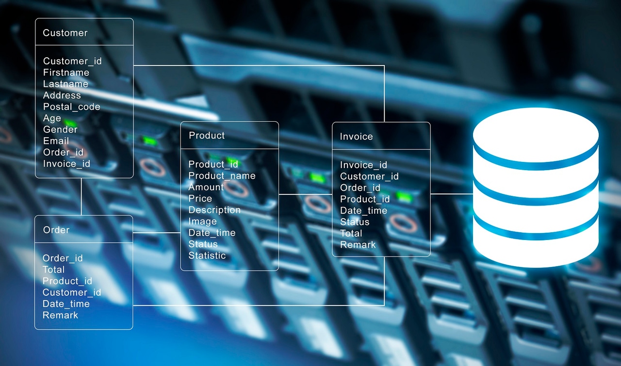 Concept art of database technology Concept art of database technology