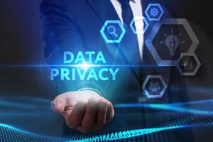 hand holds the words data privacy