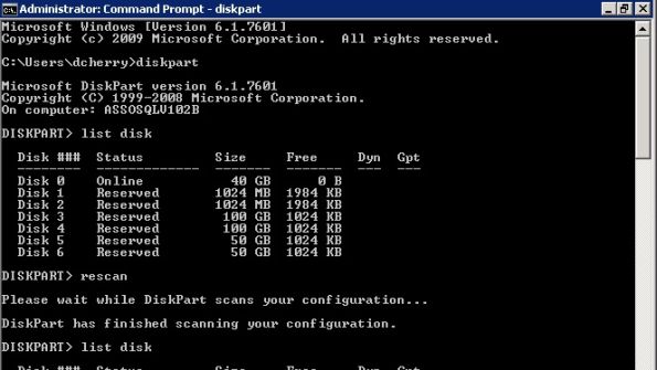 Initializing Windows Disks with DiskPart