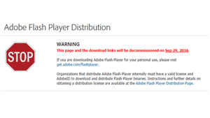 Adobe Decommissioning Flash Player Download Links on September 29
