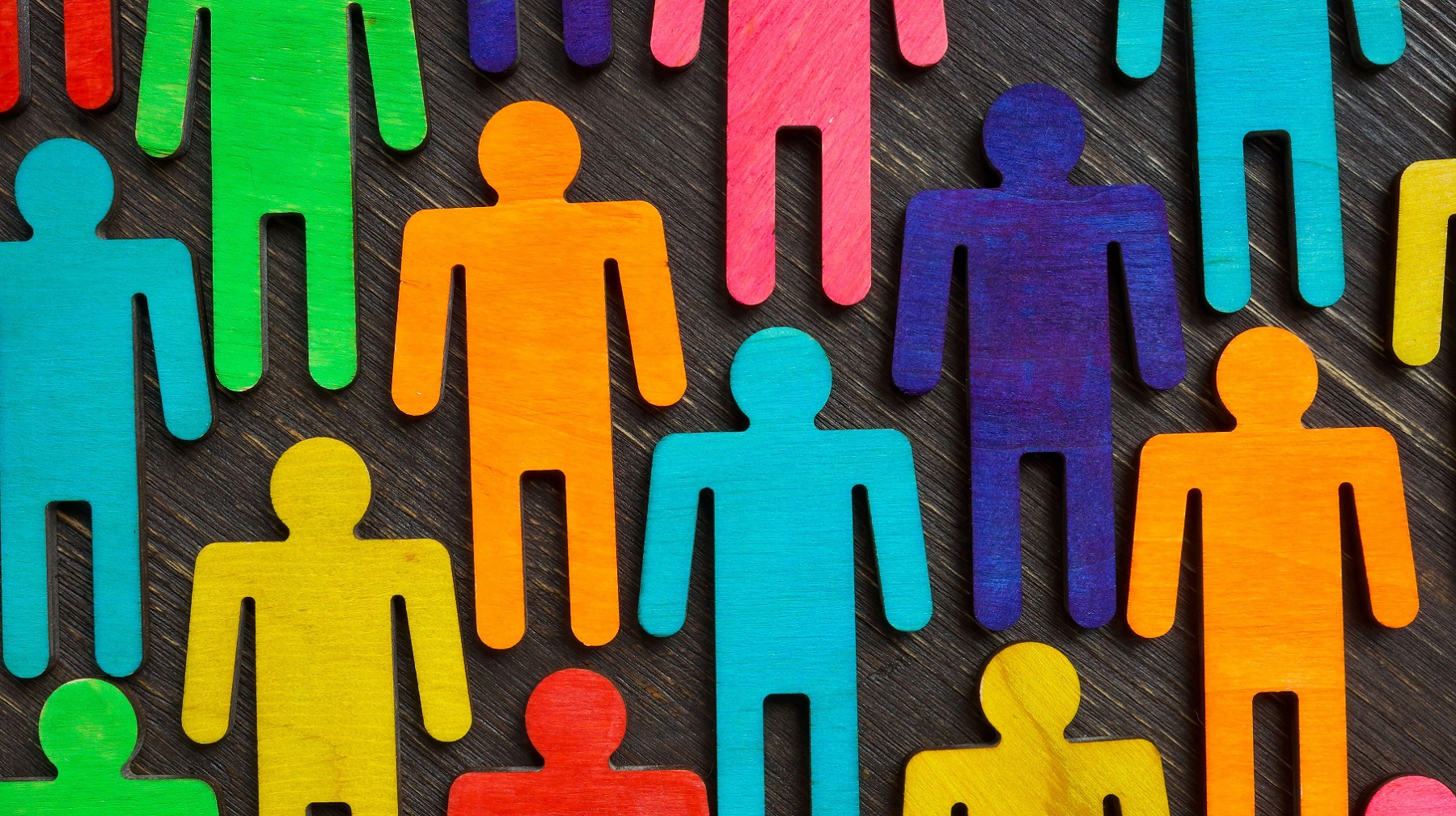 different colored figures representing diversity and inclusion