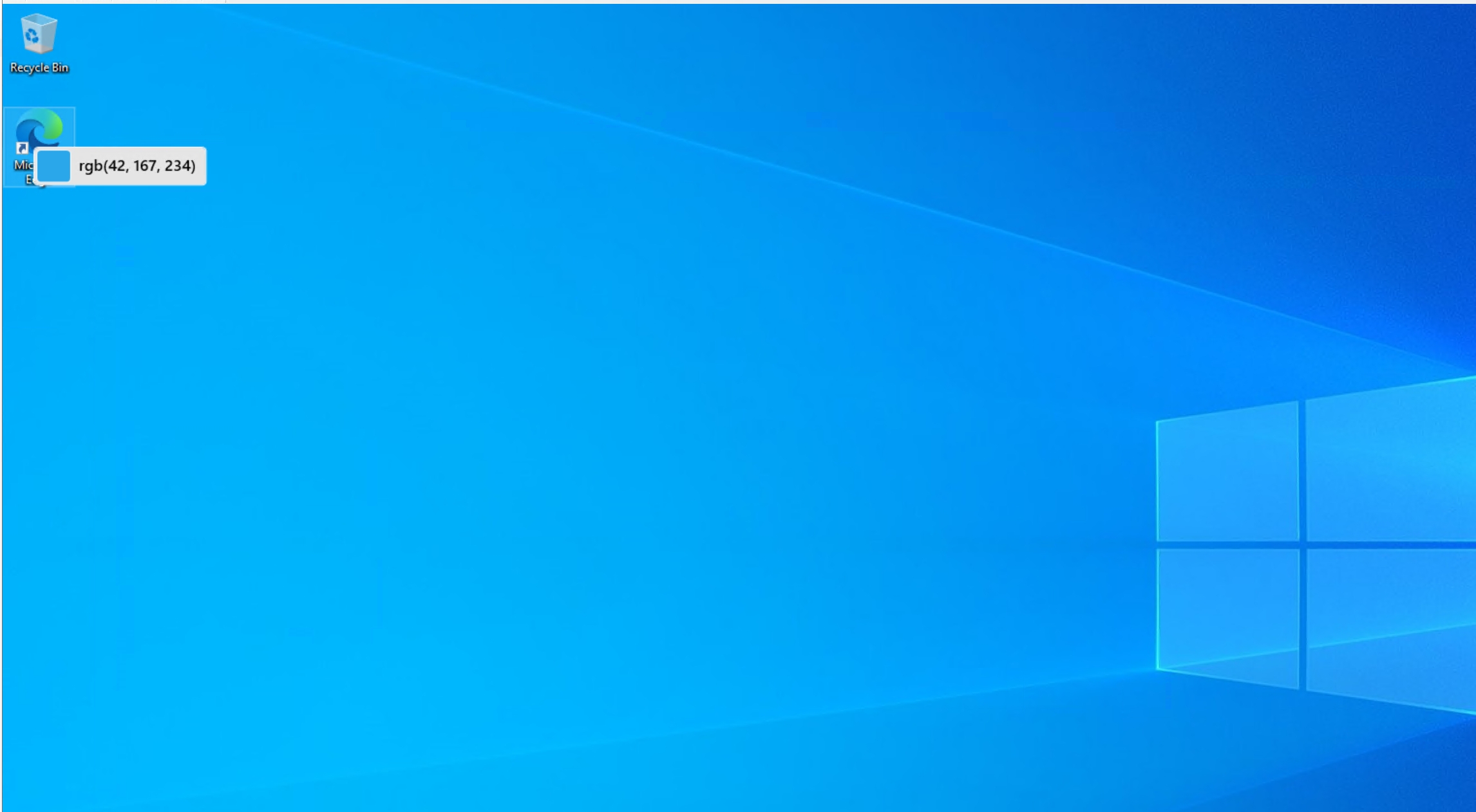 Demonstration of Color Picker tool providing color code for the pixel under the mouse pointer