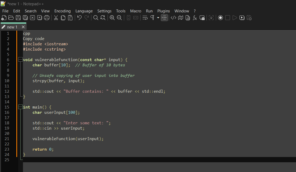 screenshot shows an example of a vulnerable code screenshot shows an example of a vulnerable code