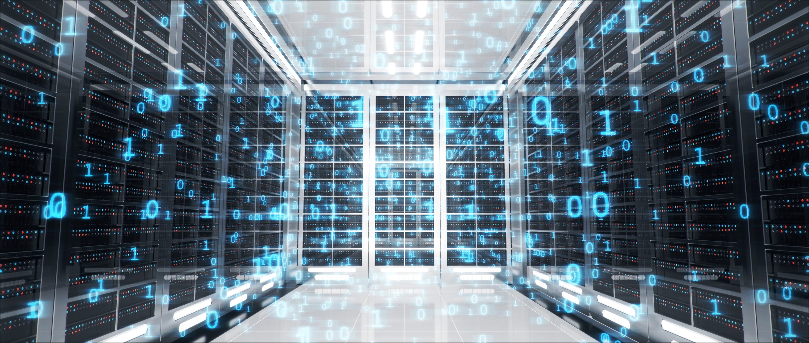 3D illustration of server room