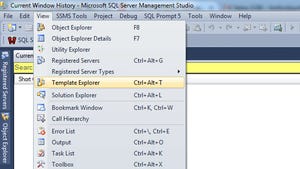 Opening the Template Explorer in SSMS Opening the Template Explorer in SSMS