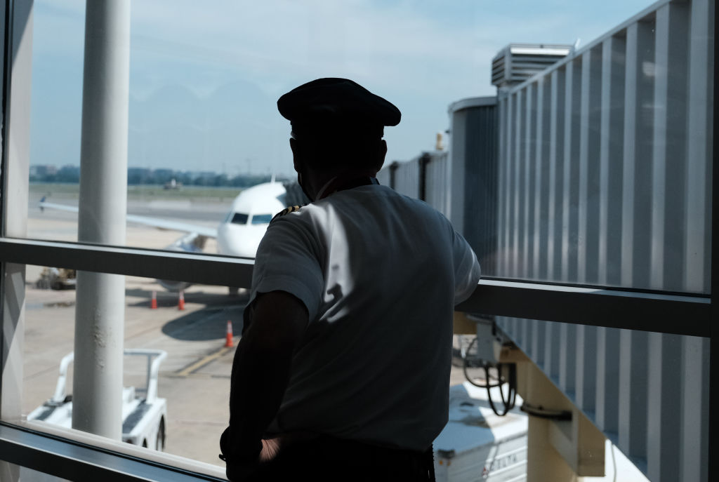 Delta Air Lines pilot in Arlington, Virginia, 2020