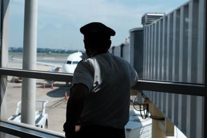 Delta Air Lines pilot in Arlington, Virginia, 2020