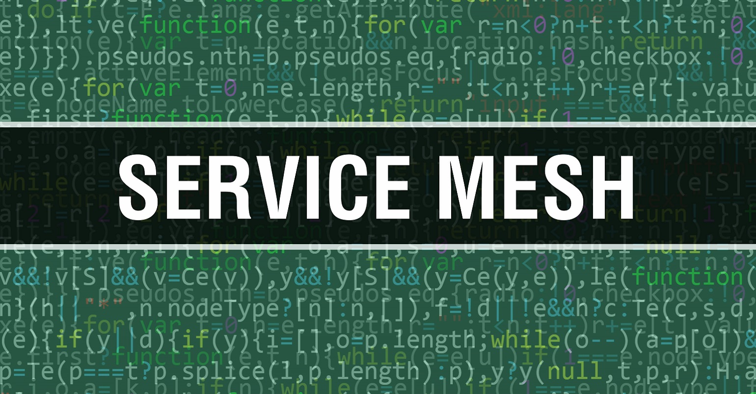 "Service Mesh" written on top of programming code