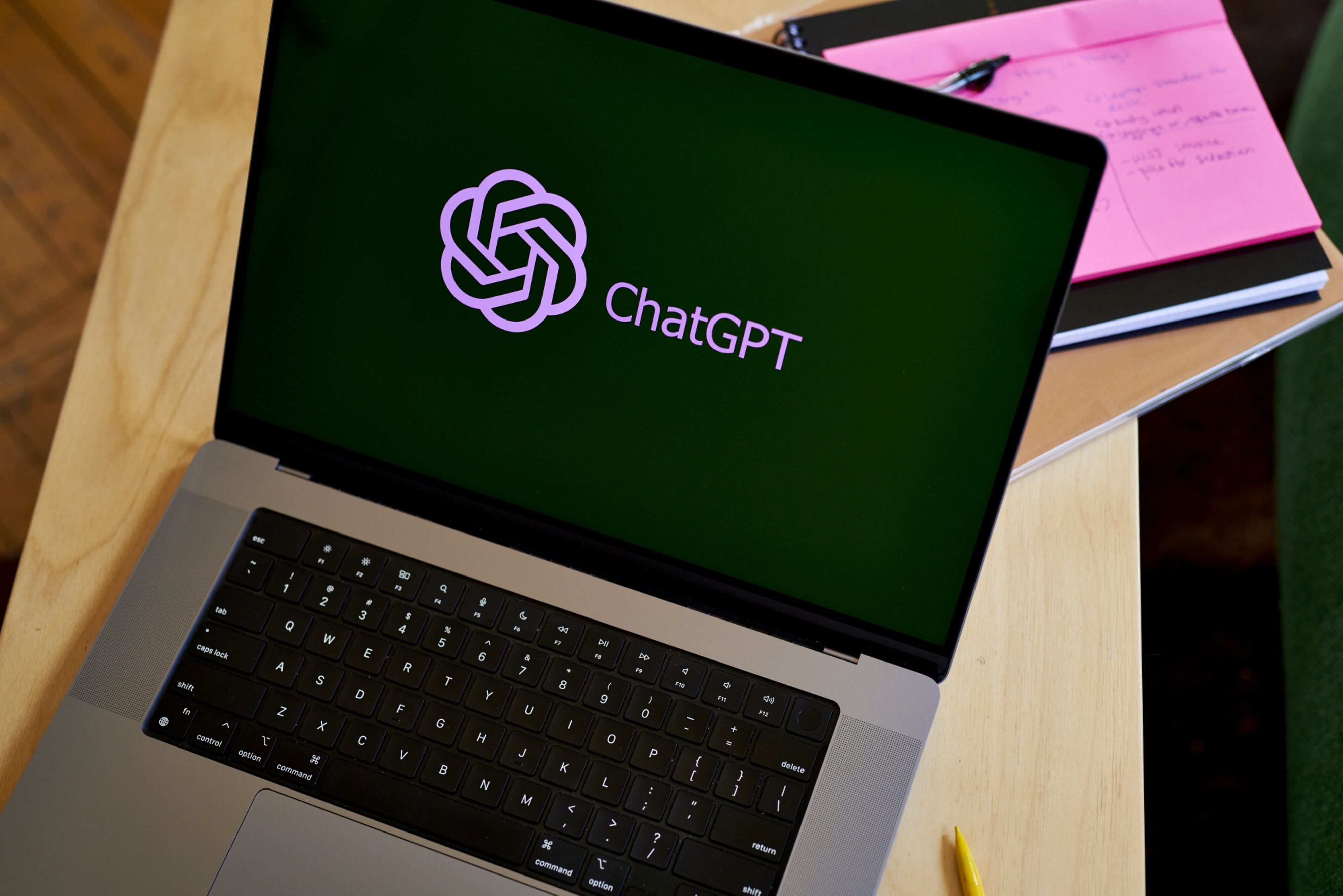 ChatGPT logo on a laptop screen