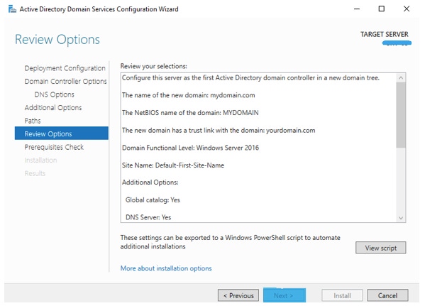 How to Add Tree Domain in an Existing Forest in Windows Server 2016