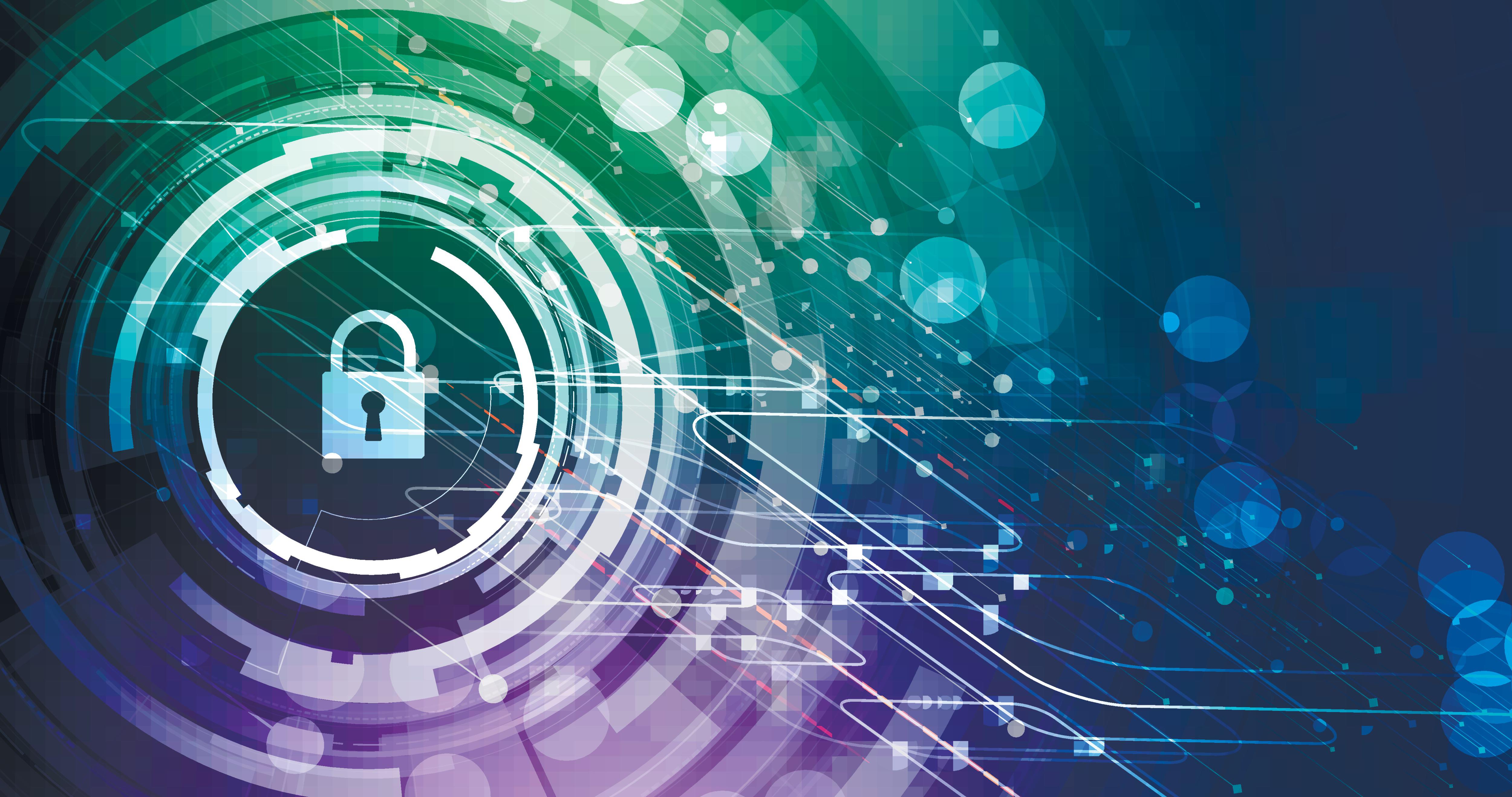 padlock icon on abstract background